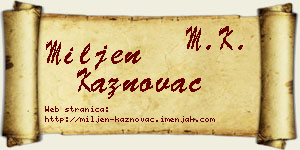 Miljen Kaznovac vizit kartica